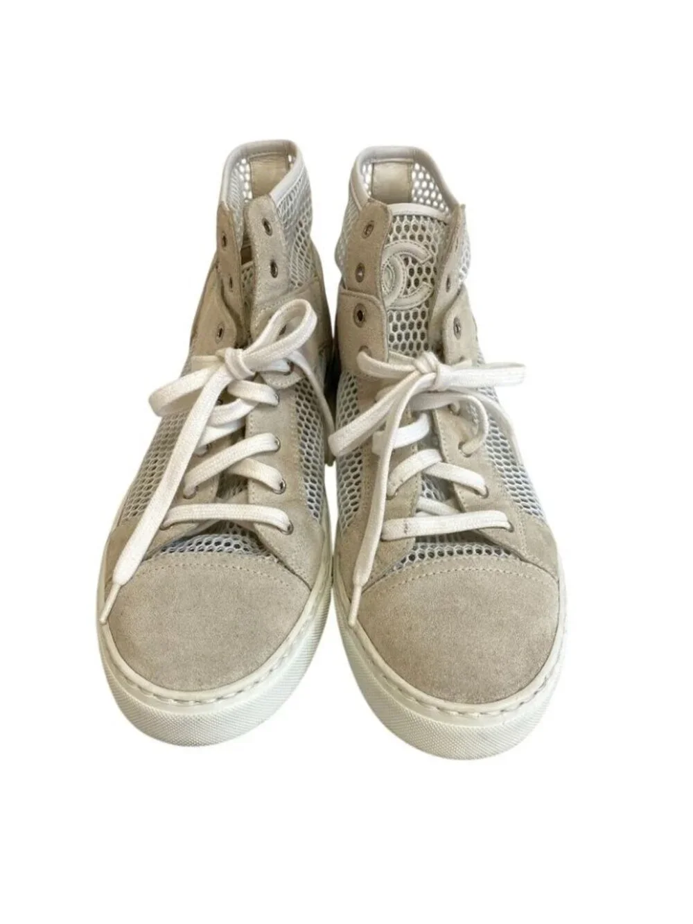 Chanel High Cut CC Logo Sneakers - Picture 3 of 8